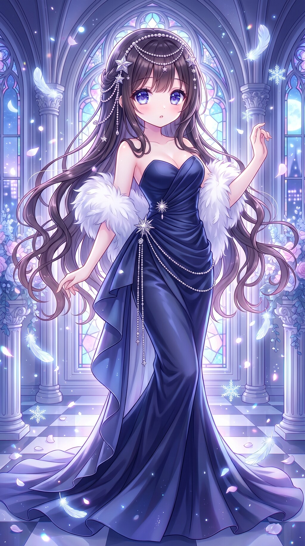 月窓に煌めく宵紺