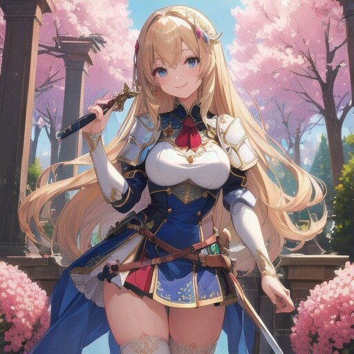 桜の木と女騎士様