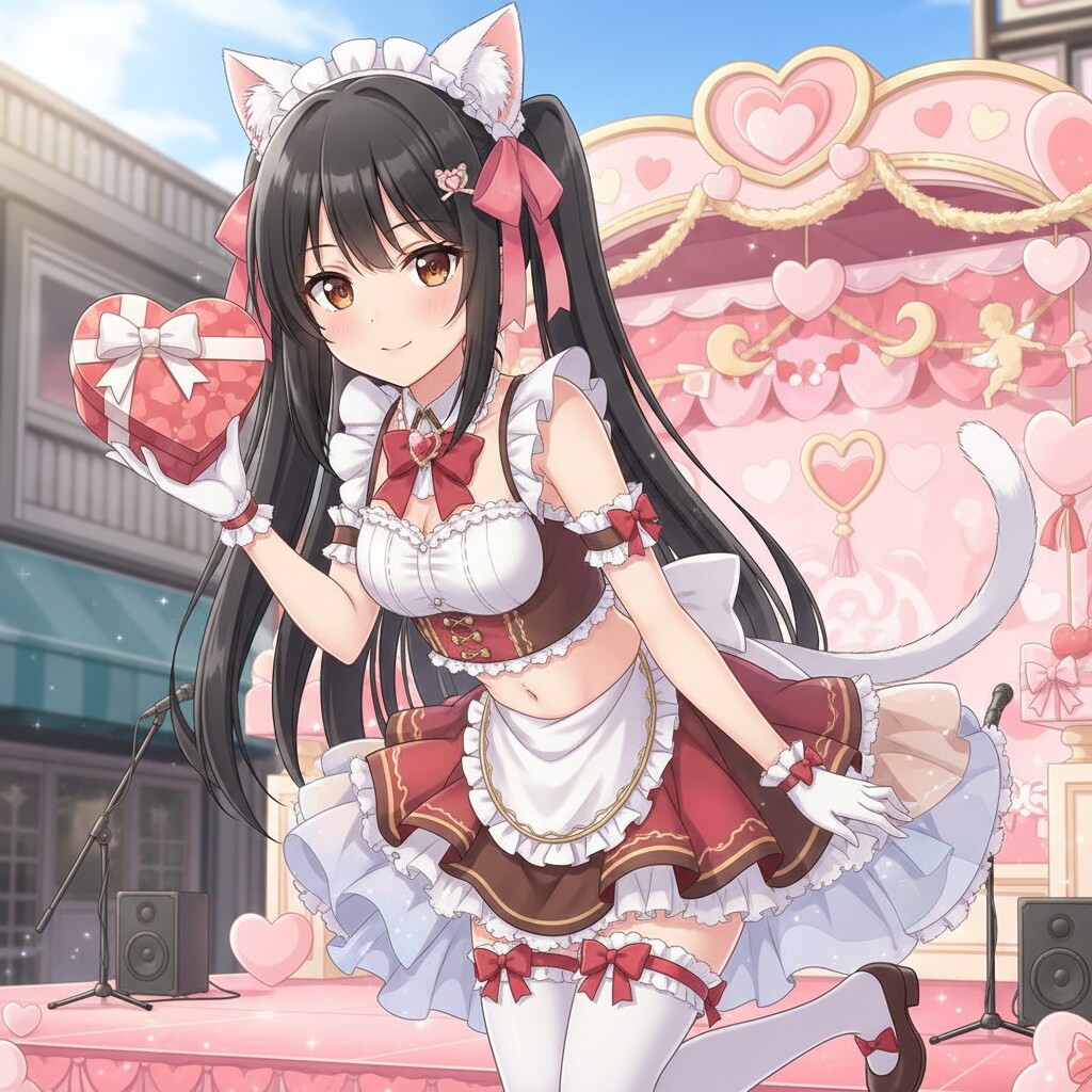 黒ツイにゃん。2月14日 #バレンタインデー。バレンタインメイド。