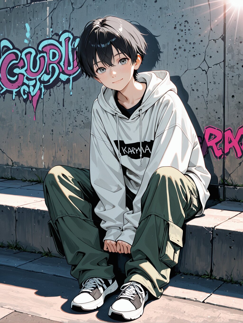 万能型ストリートファッションのかわいい系男子