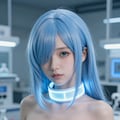 近未来風アンドロイド水色髪巨乳 3枚目