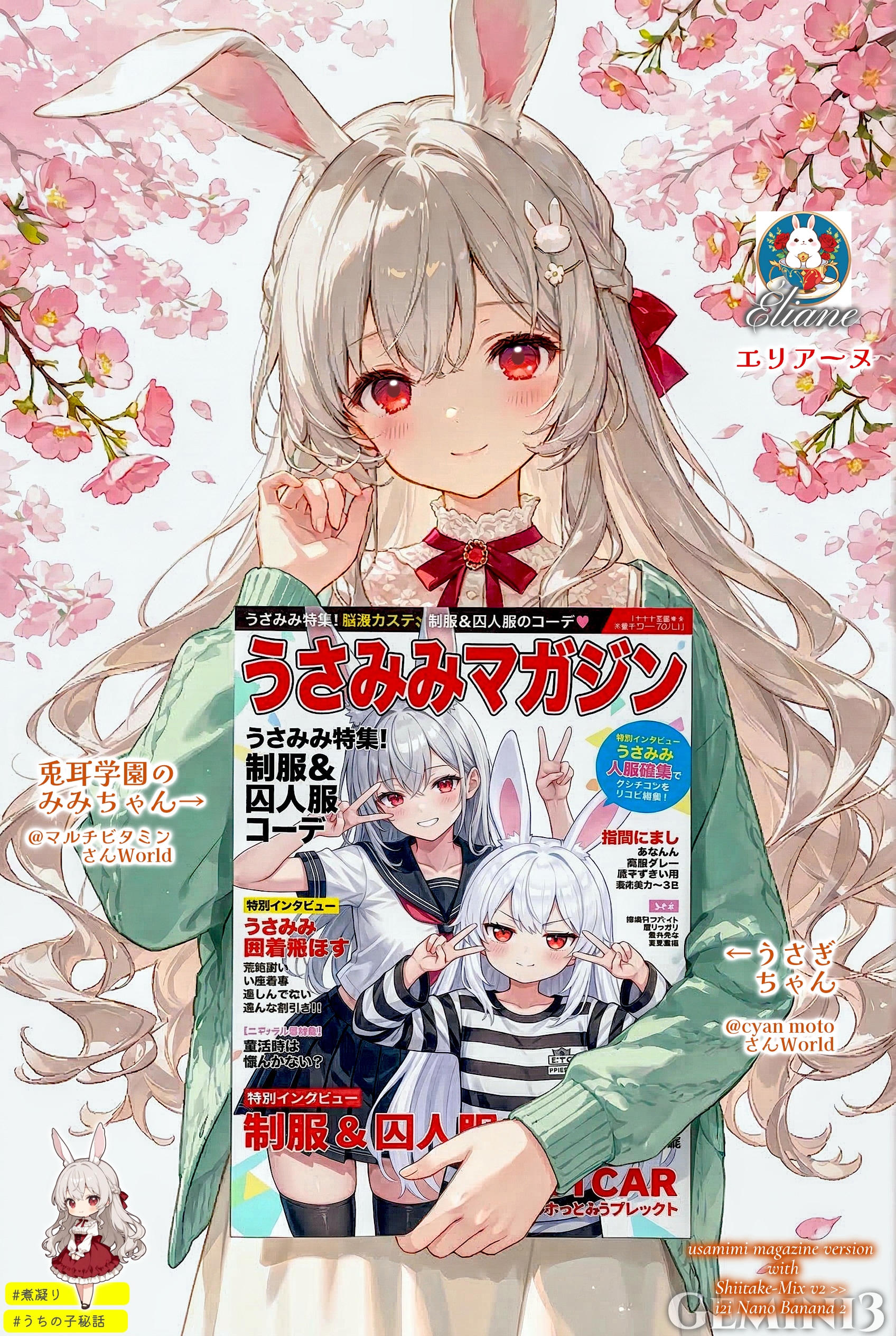 うさみみ全員集合！＋キャラ構成の小噺【うちの子秘話】 | の人気AIイラスト・グラビア