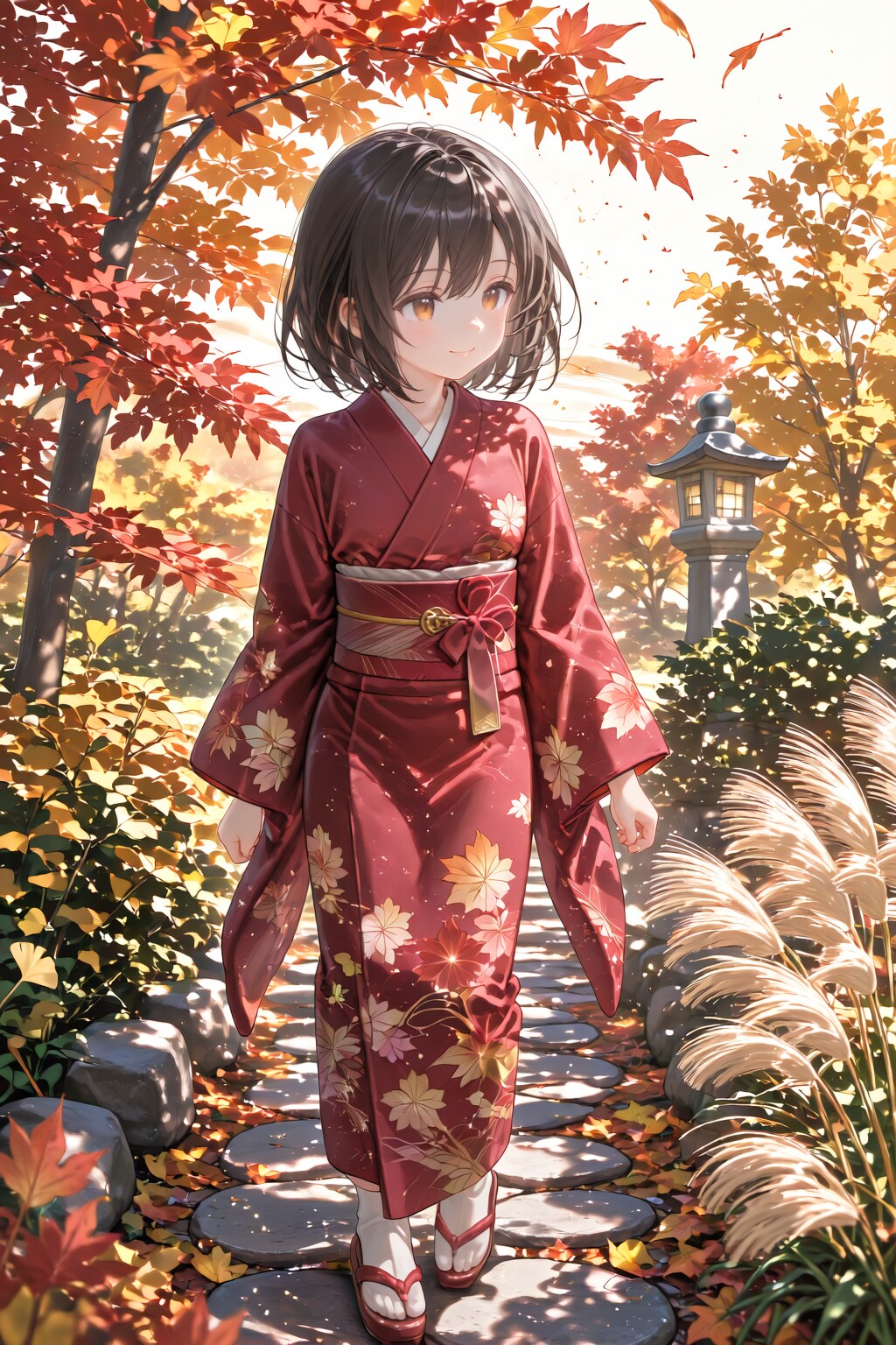 秋の庭園を散歩するおんなのこ | の人気AIイラスト・グラビア