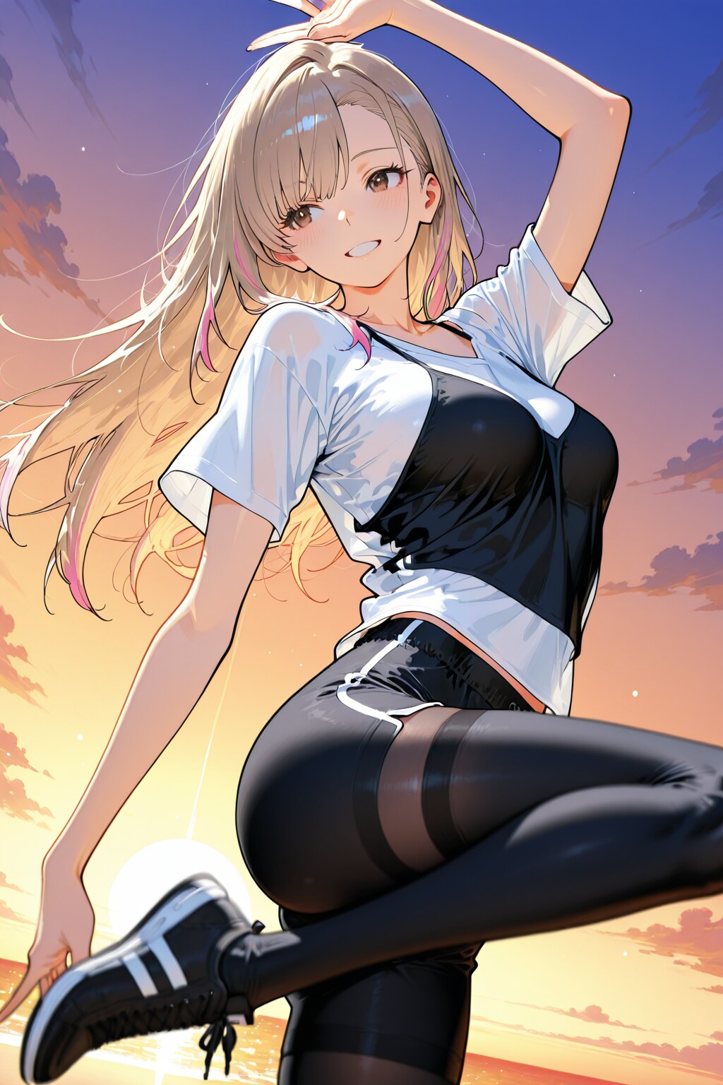 レギンス＋black compression shorts②