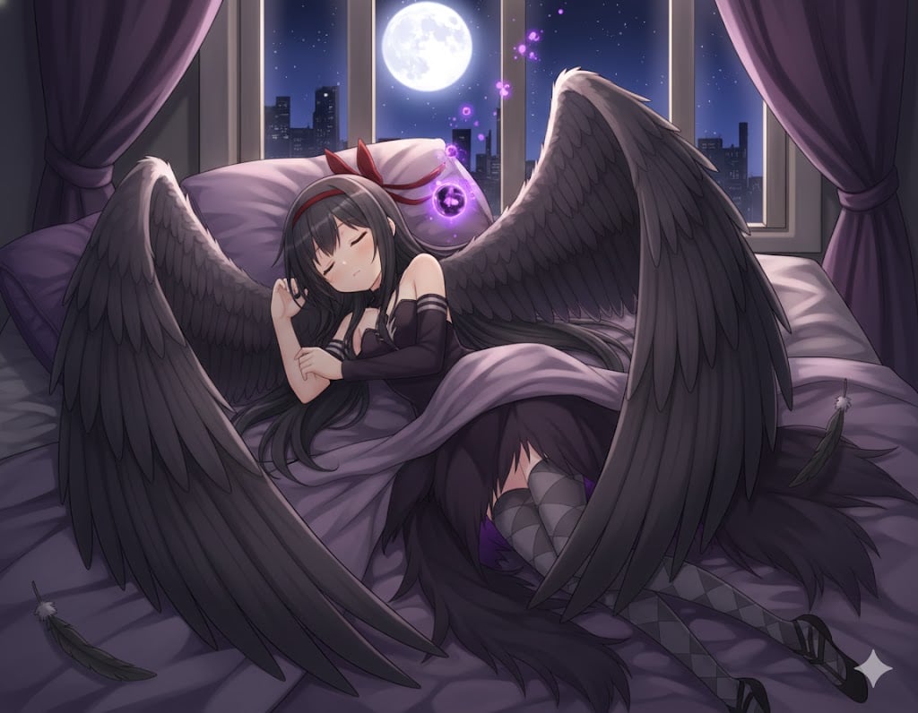 寝ている悪魔ほむらちゃん