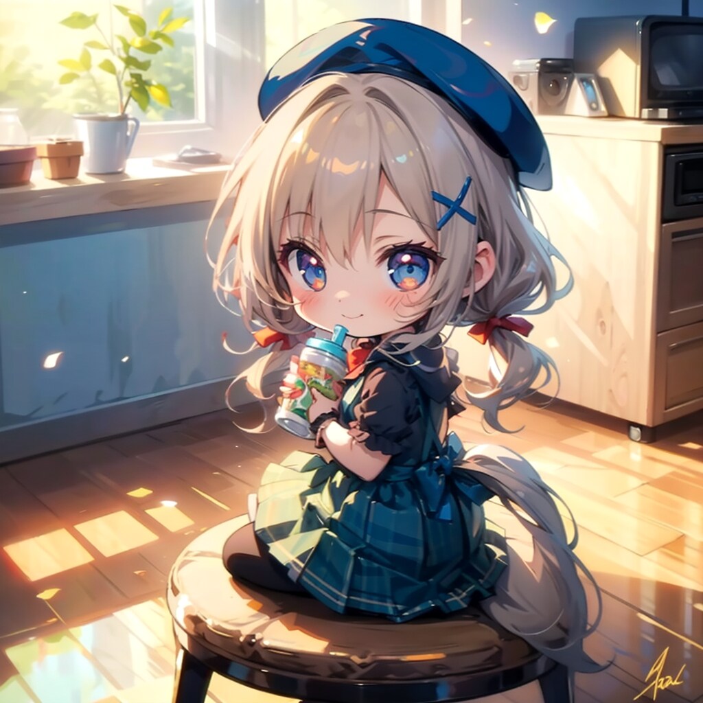 椅子の上のちびちゃん。