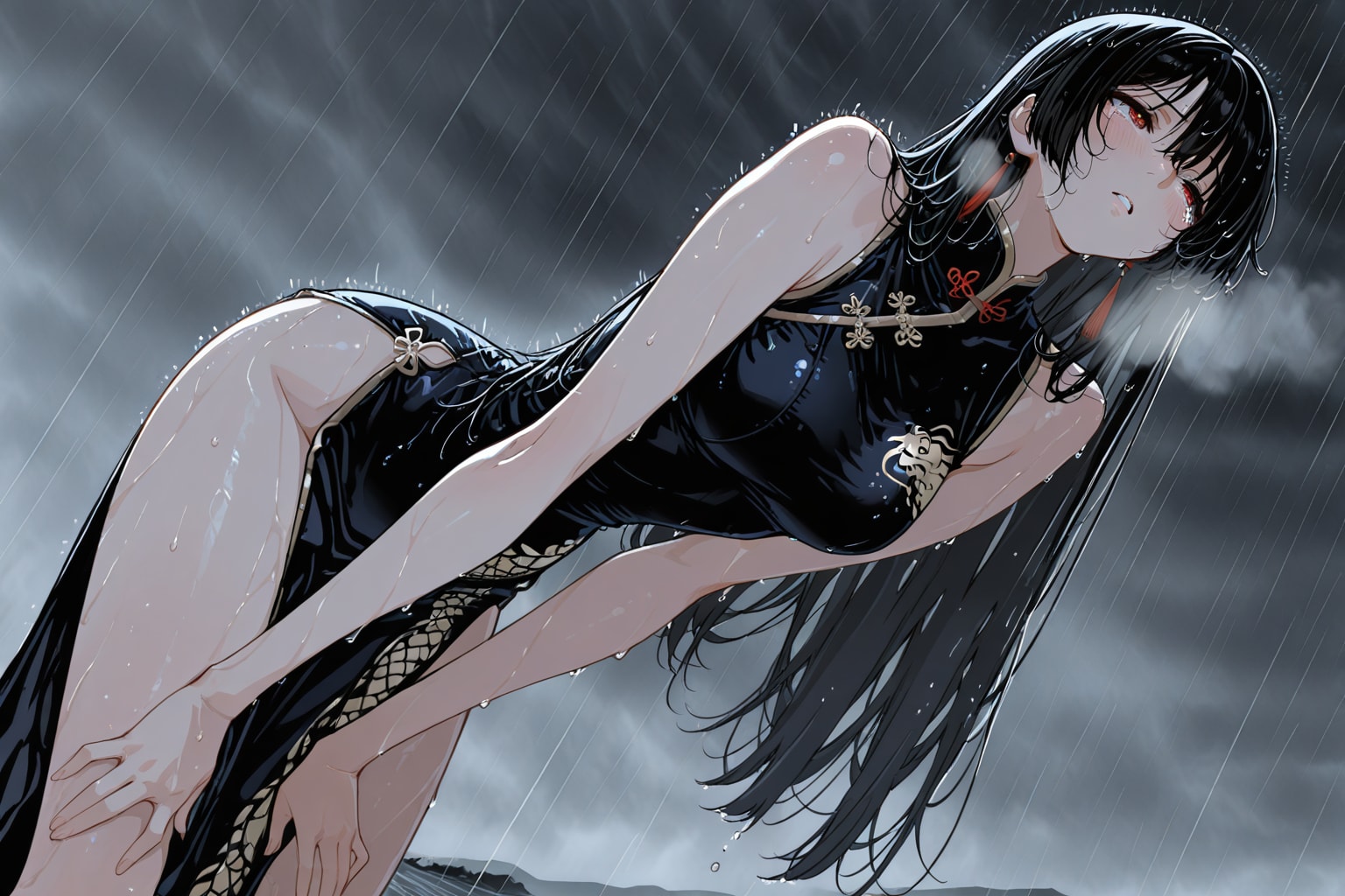 雨で涼む大人ししょちゃん