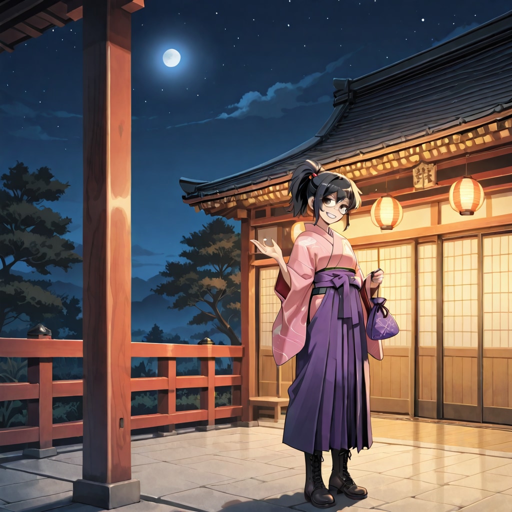 夜の寺とはいからさん