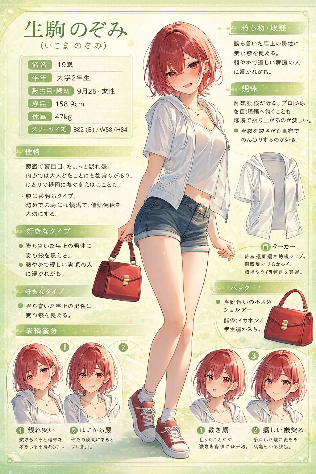 生駒のぞみ(うちの娘)のキャラクターシート【ChatGPT Edition】