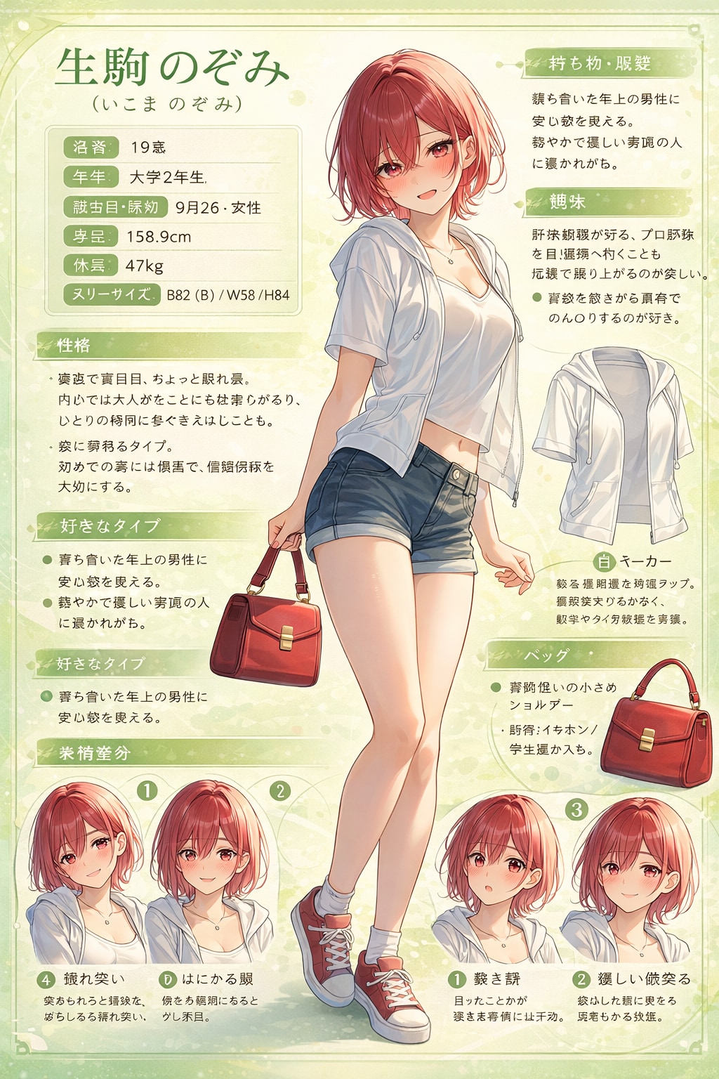 生駒のぞみ(うちの娘)のキャラクターシート【ChatGPT Edition】