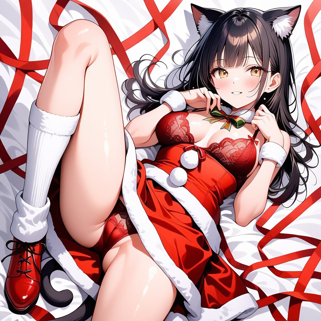 サンタ猫娘