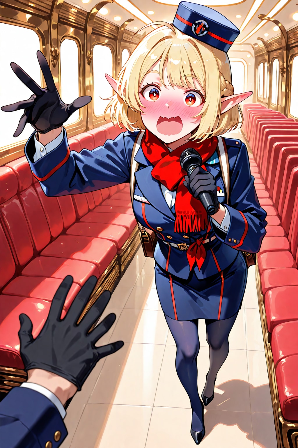 新人バスガイド研修中