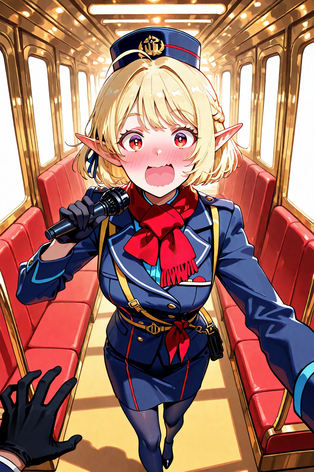 新人バスガイド研修中