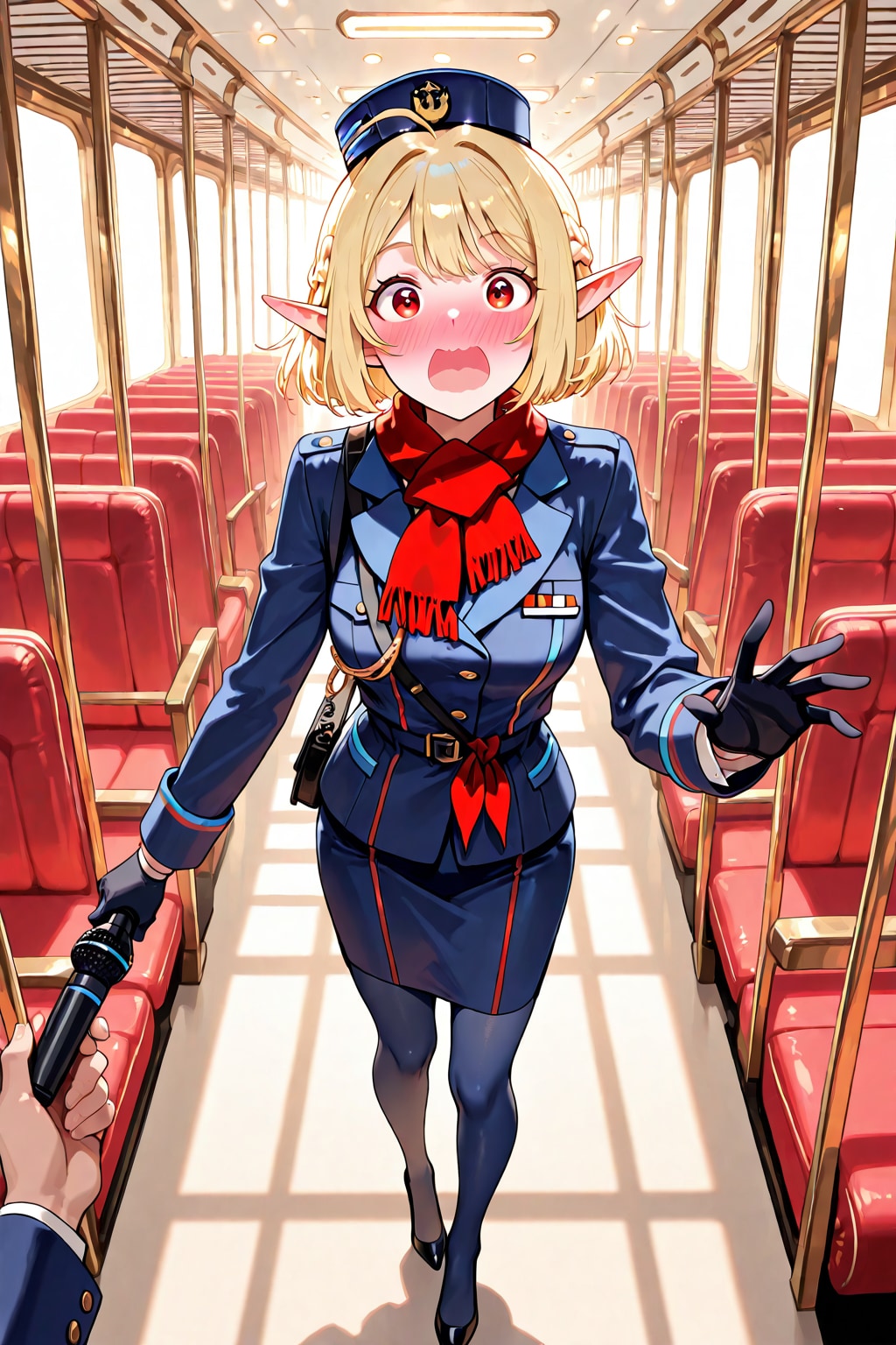 新人バスガイド研修中