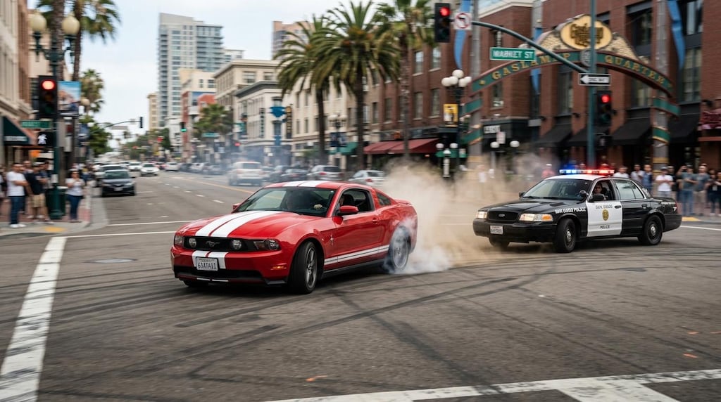 サンディエゴでカーチェイス