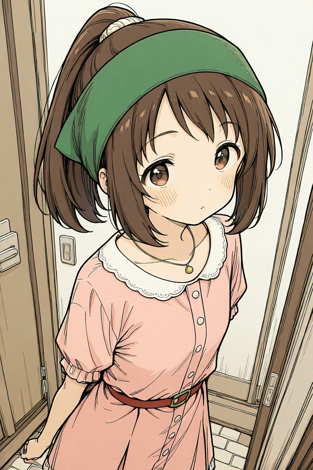 荷物を受け取る少女