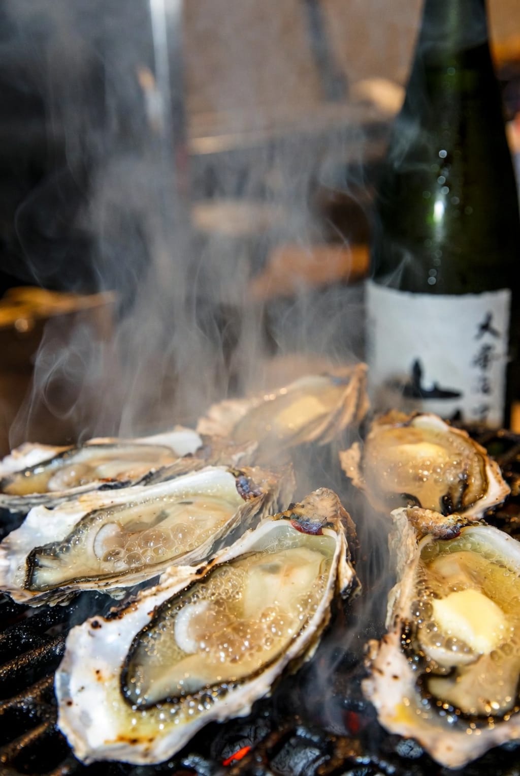 焼き牡蠣日本酒
