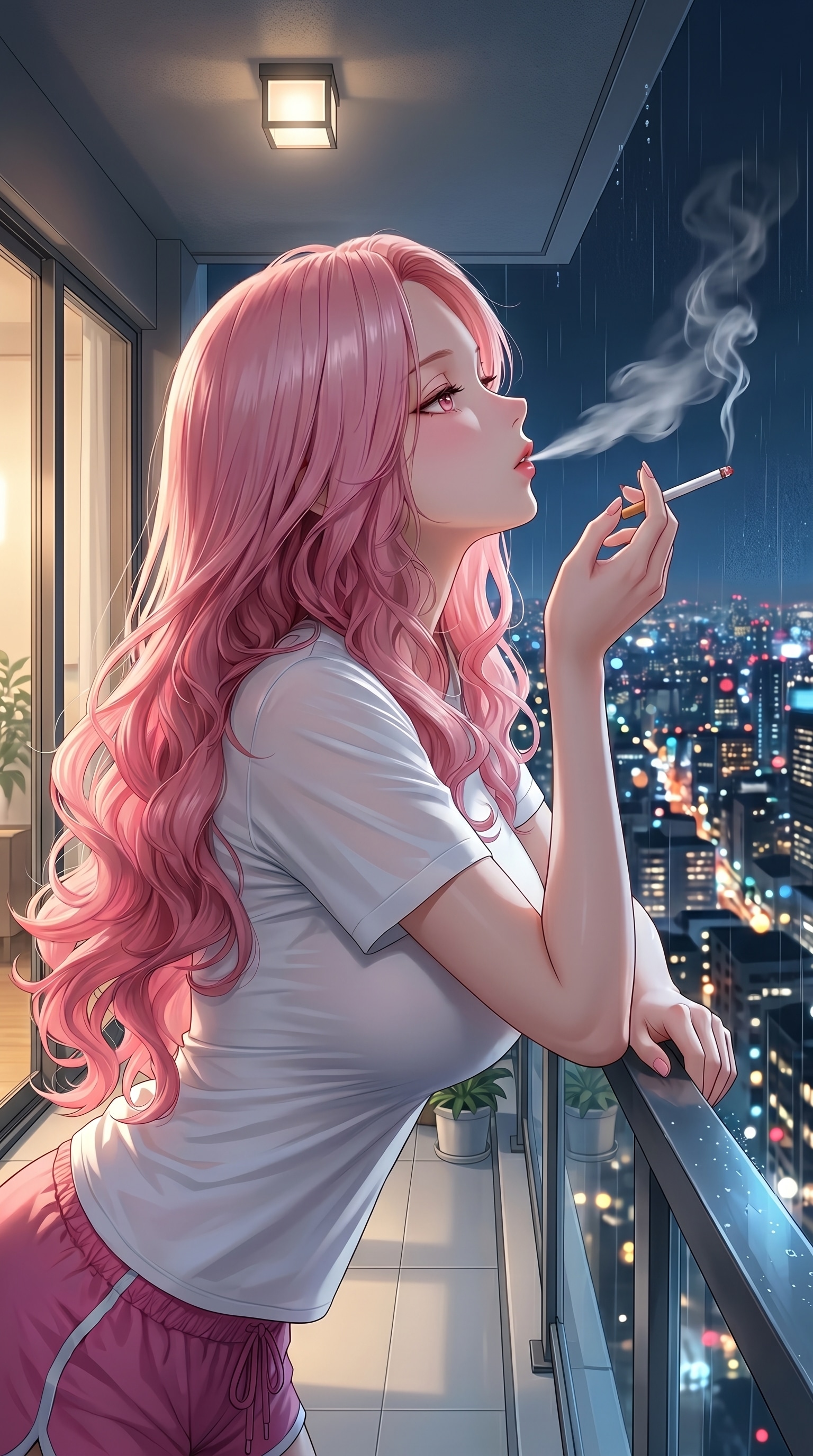雨と煙