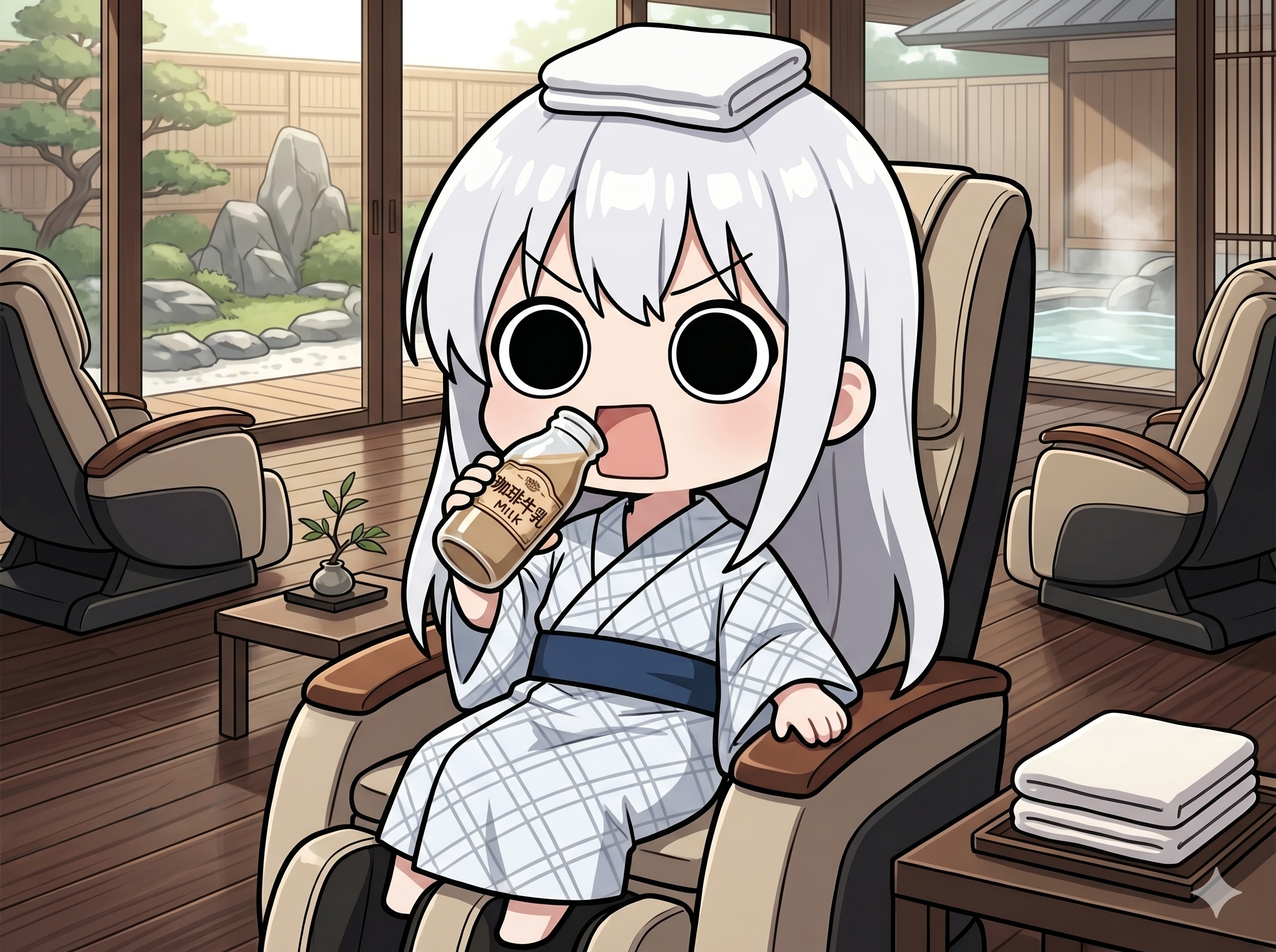温泉コーヒー牛乳えらいこっちゃ嬢 | の人気AIイラスト・グラビア