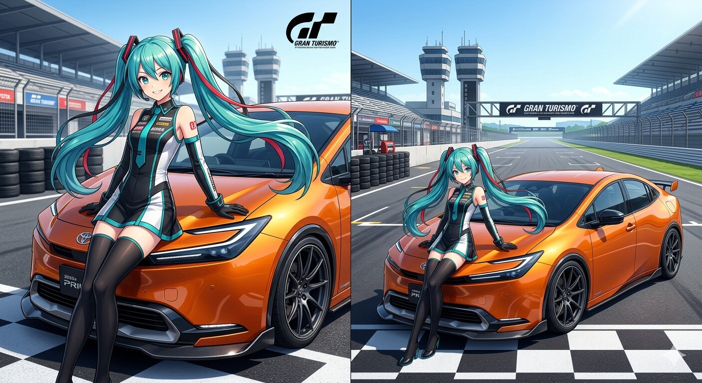 初音ミクとプリウス