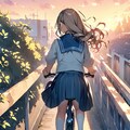 夏の終わり、自転車に乗って帰宅中 2枚目