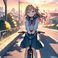 夏の終わり、自転車に乗って帰宅中 3枚目