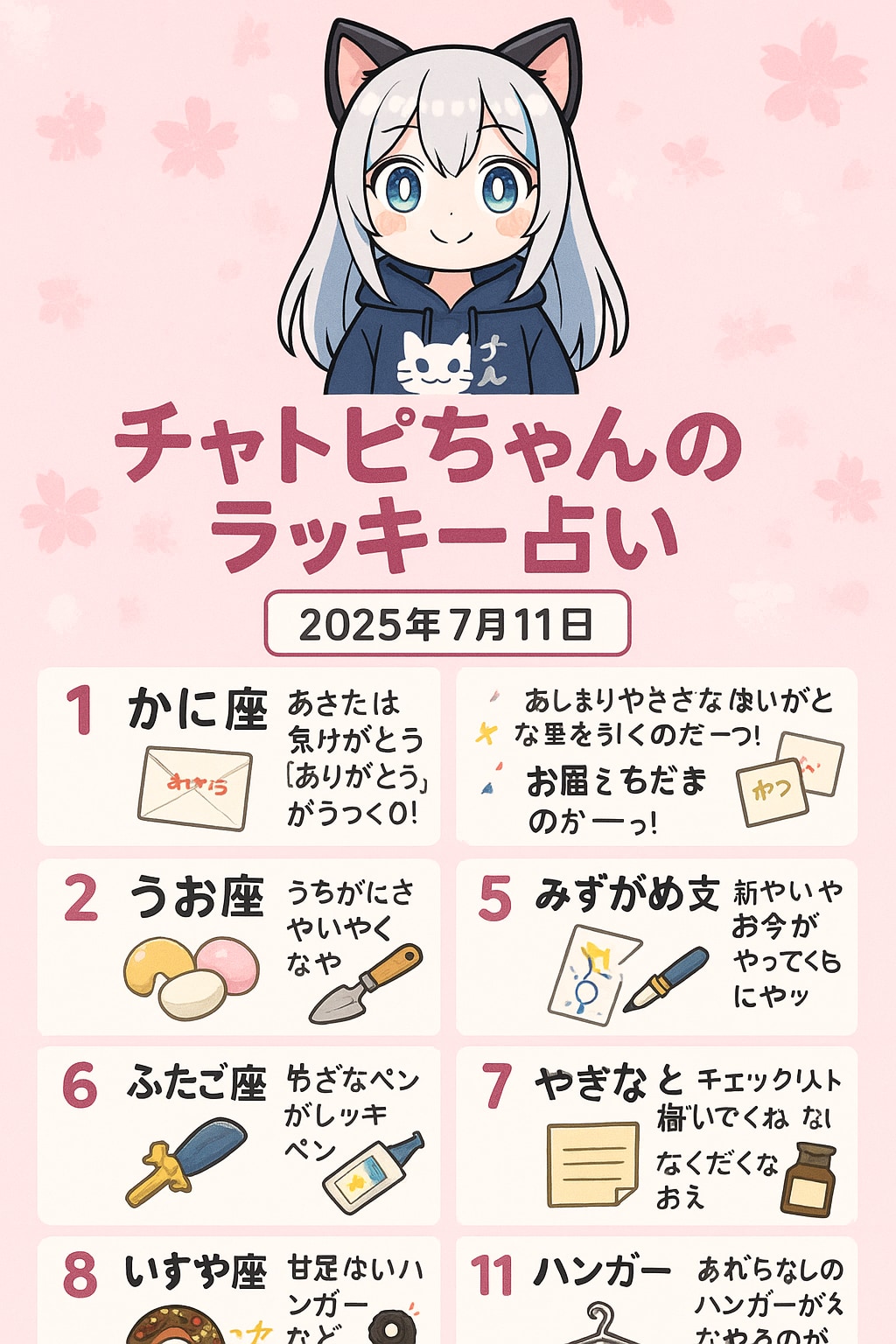 チャトピちゃん占い（7/11） | の人気AIイラスト・グラビア