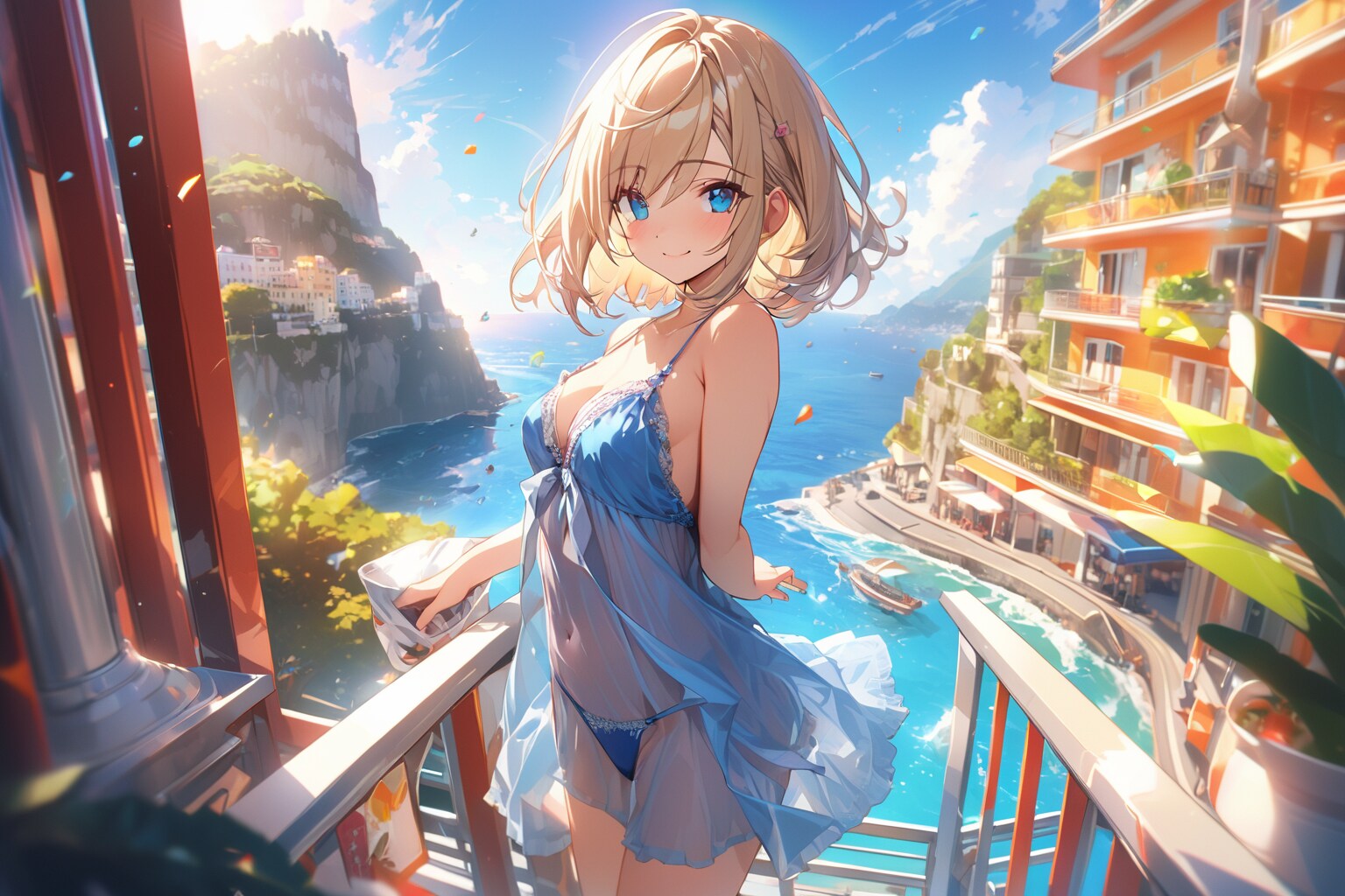リゾートでベビードール