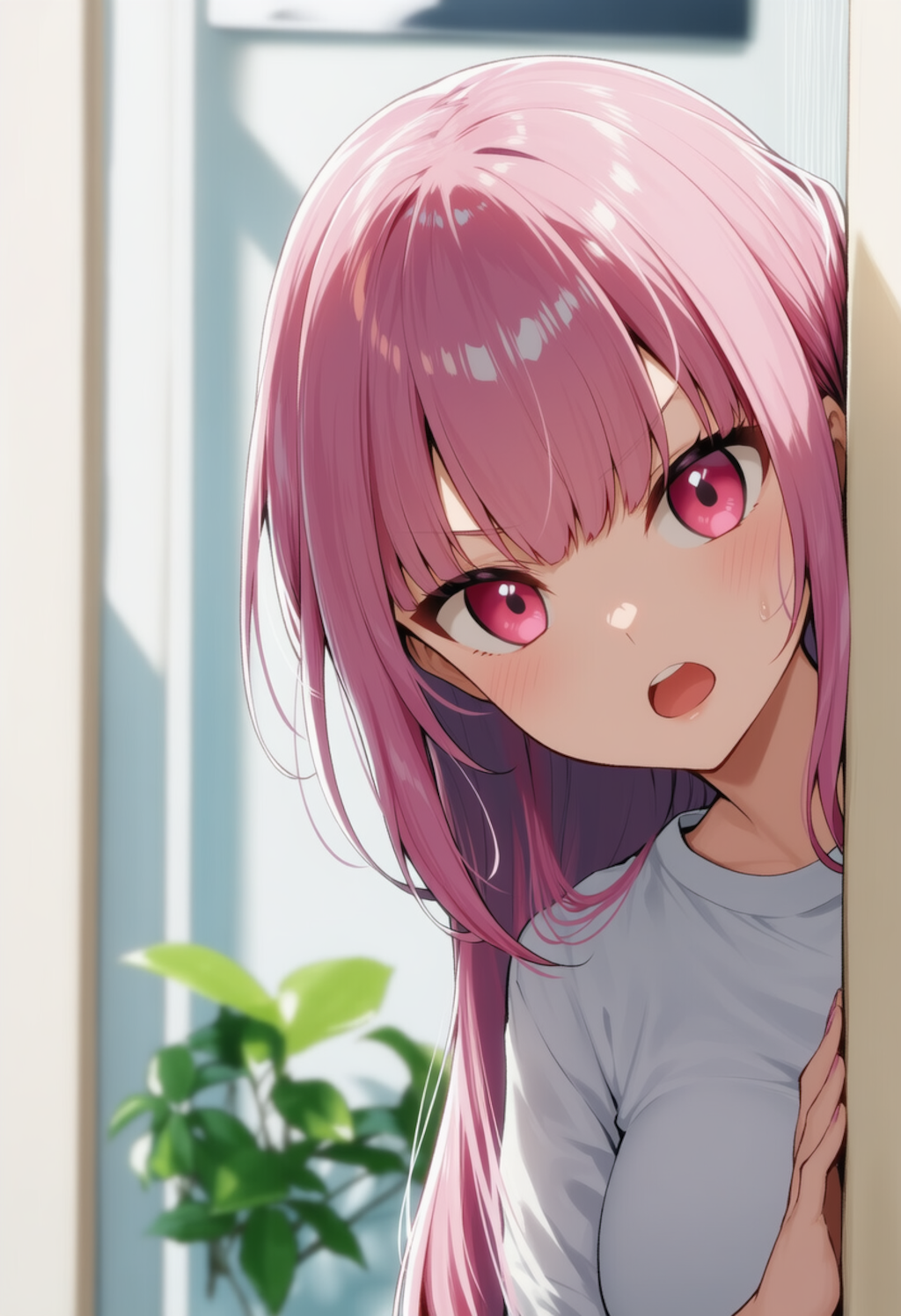 カリちゃんが物陰からジッと見つめているだけ