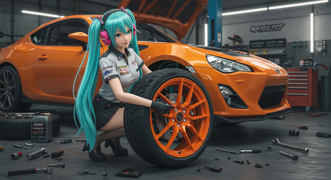 ミクさんタイヤ交換する　　リメイク版
