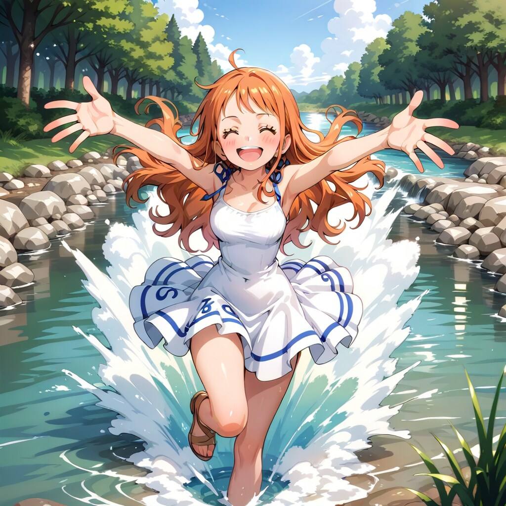 清流の町に住む少女