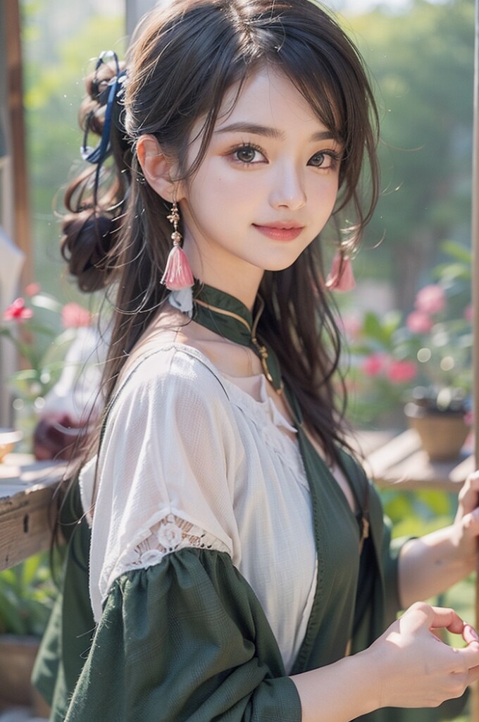 お庭で