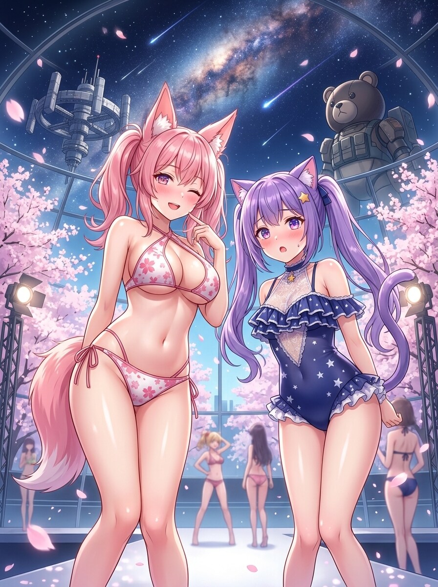 ももツイこん。紫ツイにゃん