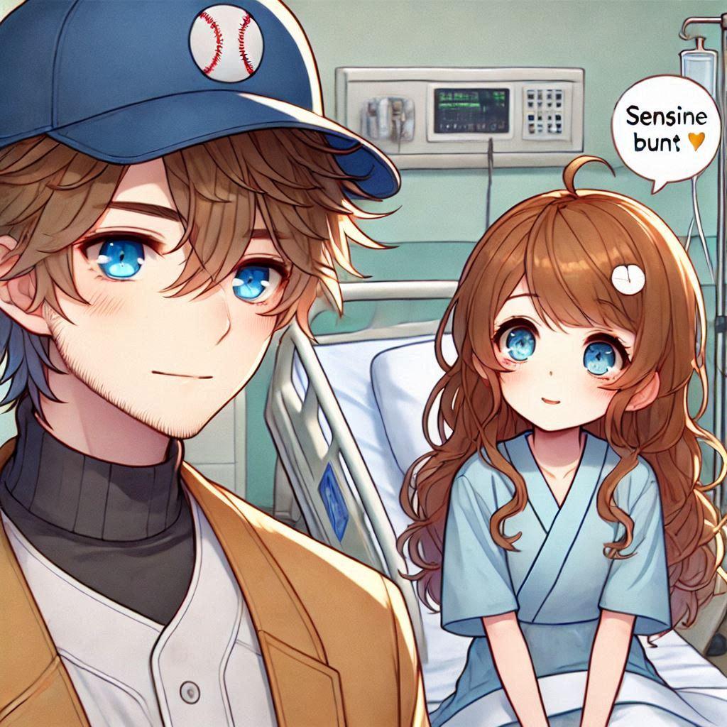 野球選手と入院している小さな女の子 | の人気AIイラスト・グラビア