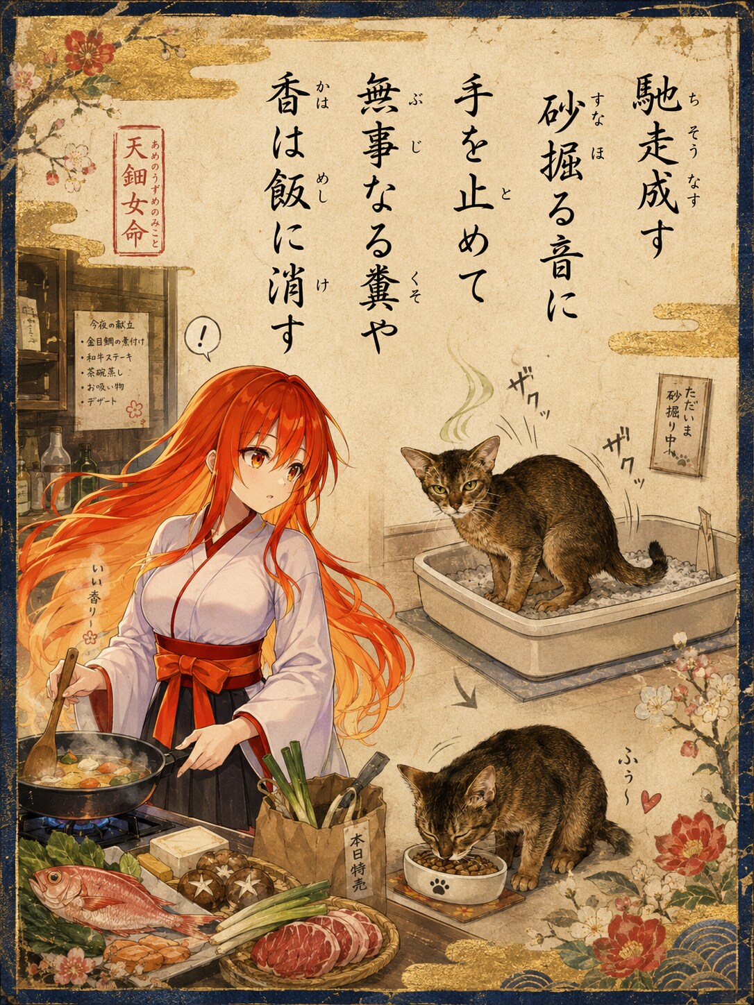 猫ちゃんと一緒　料理中に限って・・・ | の人気AIイラスト・グラビア