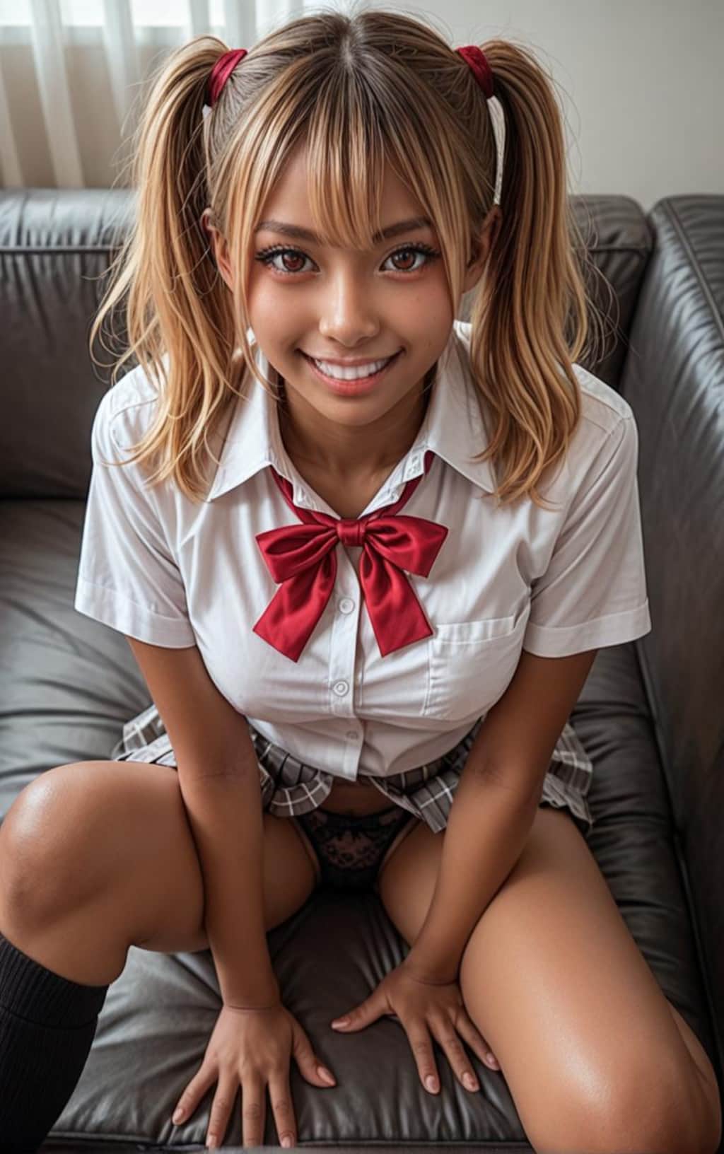 黒ギャルのパンチラ