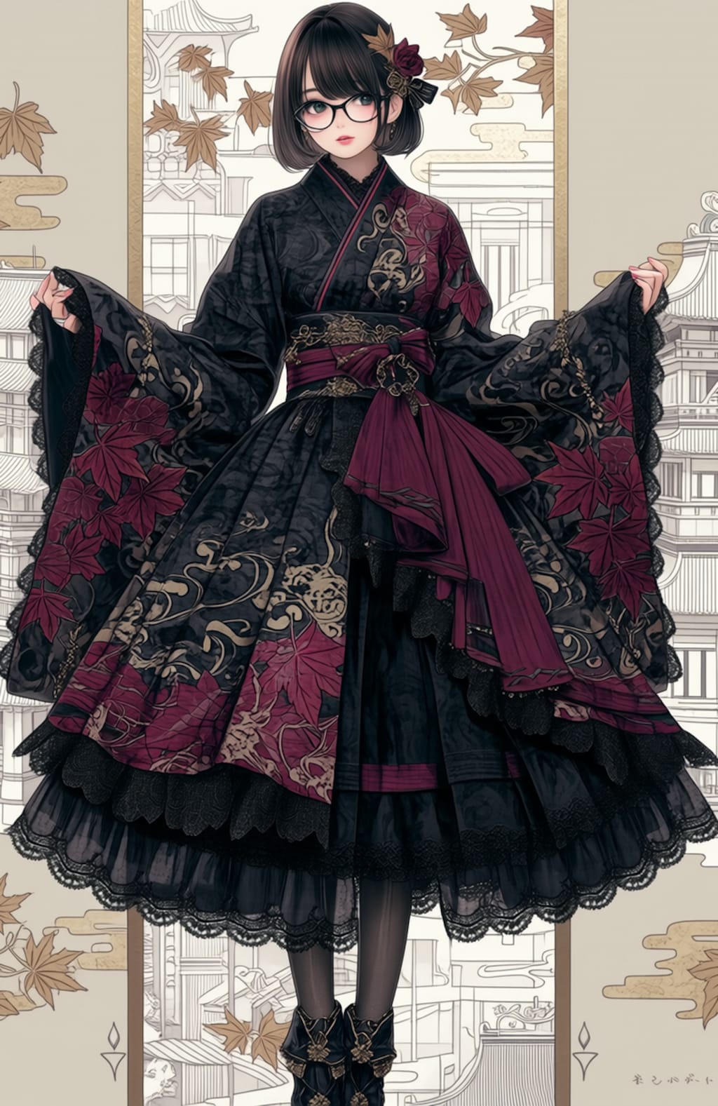 niji黒紅葉 〜和ゴス衣装〜