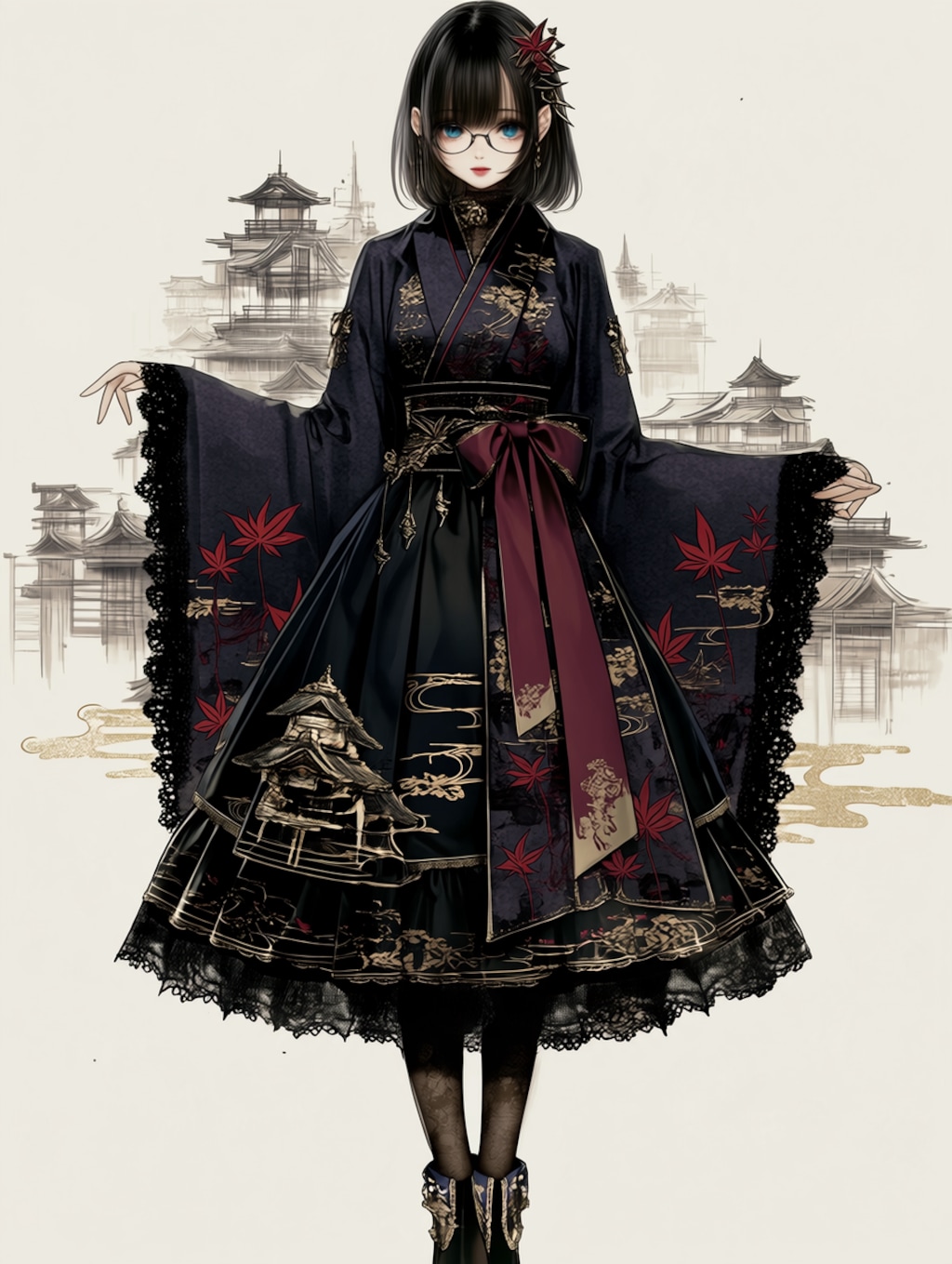 niji黒紅葉 〜和ゴス衣装〜