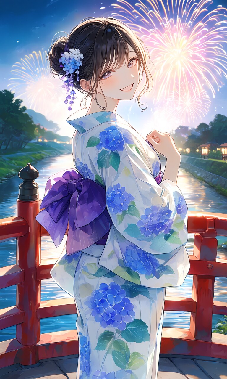 紫陽花の浴衣