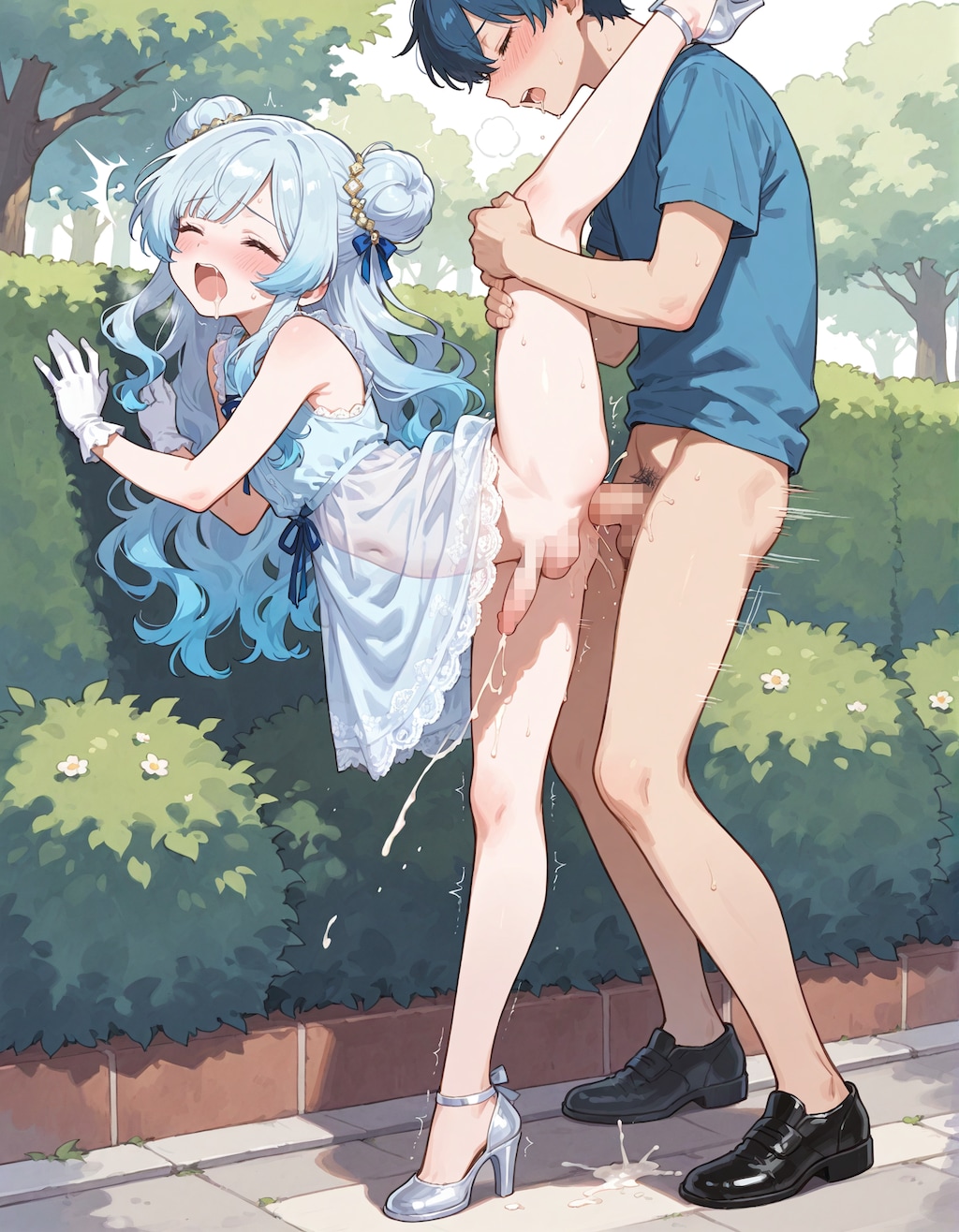 滑って転んだドレスの男の娘3