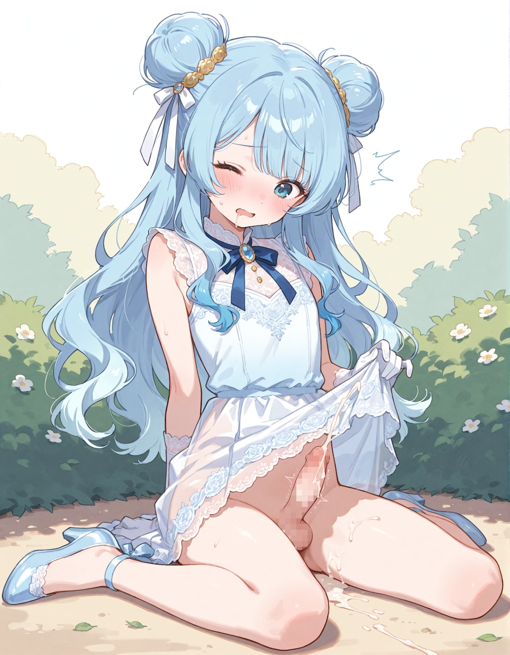滑って転んだドレスの男の娘3