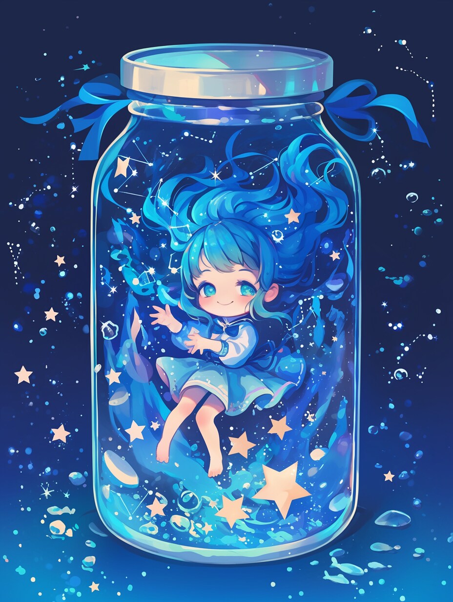 「瓶詰の少女」蒼76 | の人気AIイラスト・グラビア