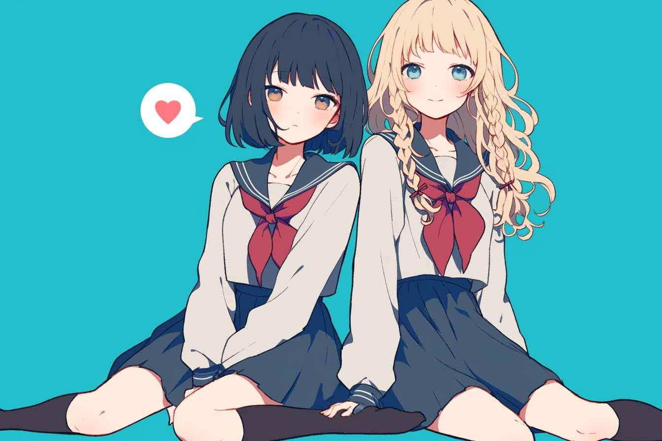 二人のJK208 | の人気AIイラスト・グラビア