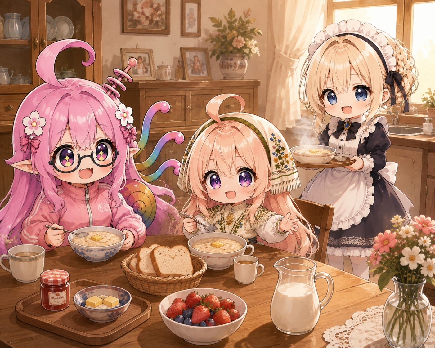 アファナーシエフ後落家の朝の食卓 | の人気AIイラスト・グラビア