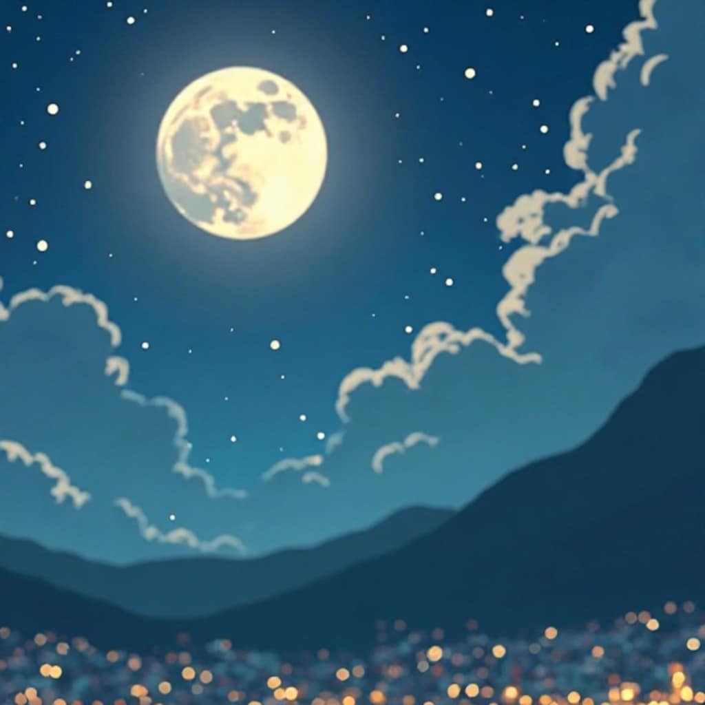 ２お月様『こんばんは。』