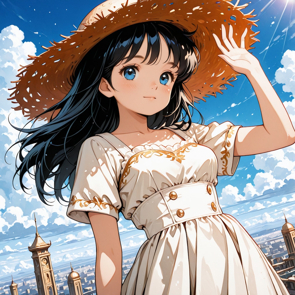 Girl with straw hat