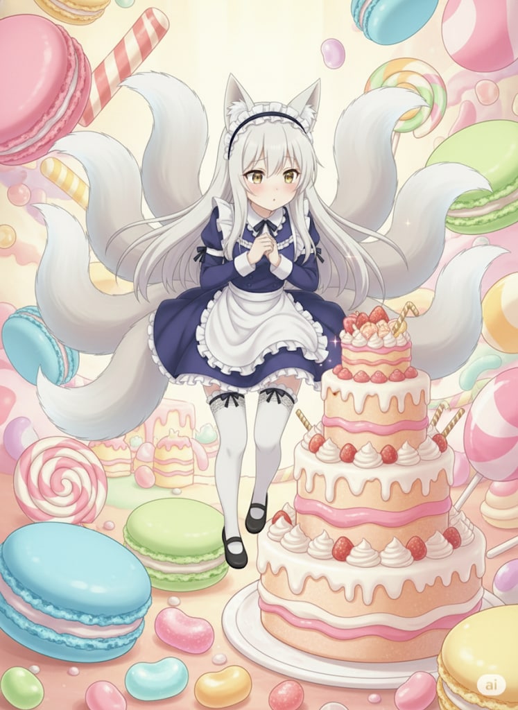 【九尾の久遠】お菓子の王国マス | の人気AIイラスト・グラビア