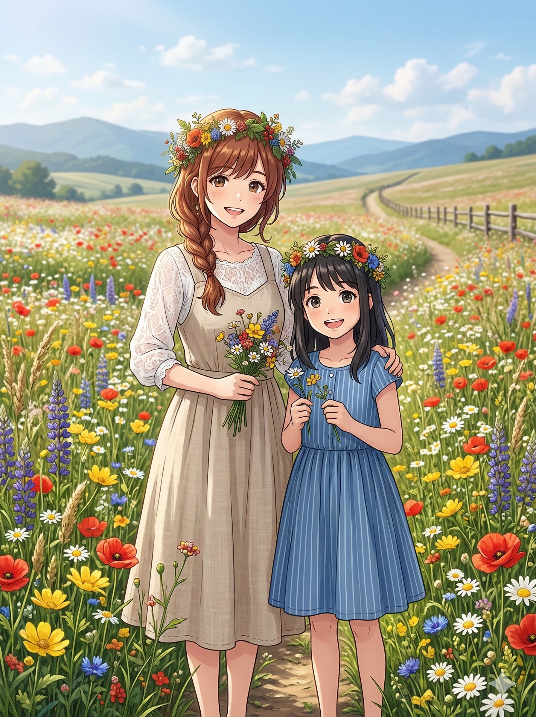 花畑の2人 | の人気AIイラスト・グラビア