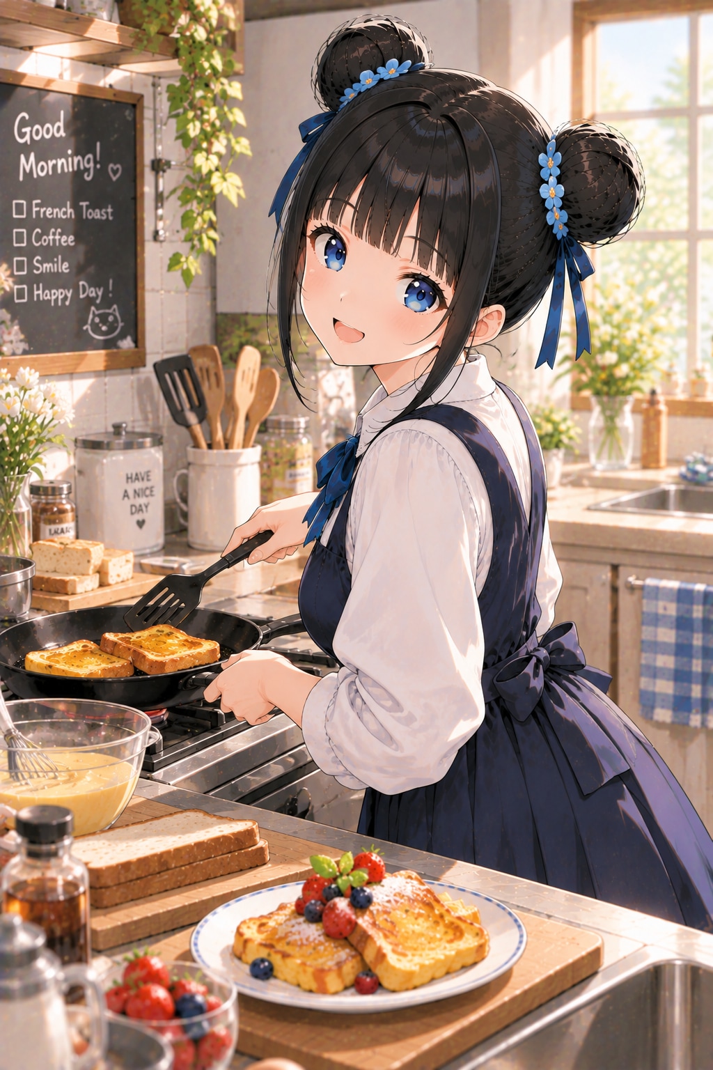 おだんごちゃん🍡✨と朝ごはん🍚✨　9/17 | の人気AIイラスト・グラビア