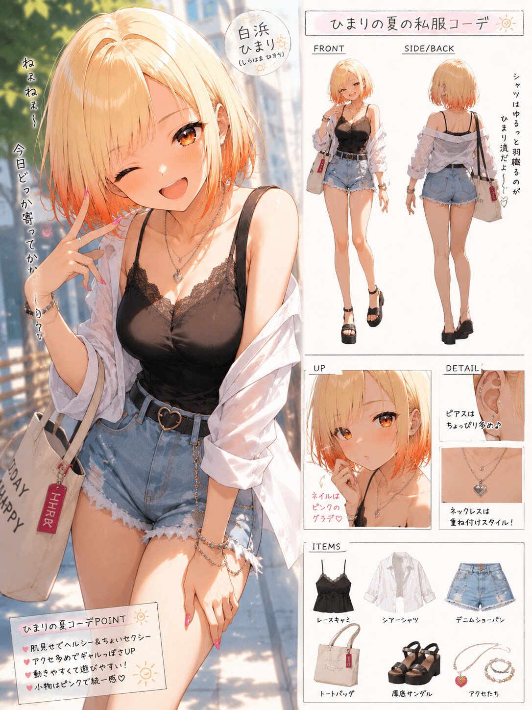 ウチの子白浜ひまりの夏コーデ